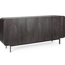 Credenza 4 ante in legno nero Orissa Bizzoto